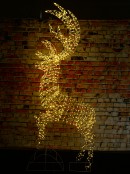 2.2m Warm White LED Taking Flight Life Size Reindeer Light Display
