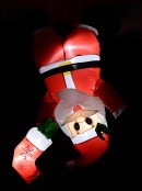 Hanging Upside Santa With Sock Illuminated Christmas Inflatable Display - 1.1m