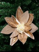 36cm Large Shiny Rose Gold Magnolia Flower Christmas Tree Clip Pick
