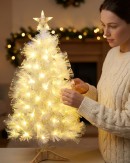 90cm Iridescent Glow Pine Warm White Dynamic LED Fibre Optic Tree | 80 Tips