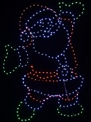 Jolly Posing Santa On Black Frame Outdoor LED Light Display | 78cm