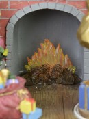 Animated & Illuminated Santa By The Fireplace Scene - 20cm