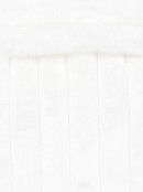 48cm White Stripe Faux Fur Plush Stocking With Cuff & Pom Poms