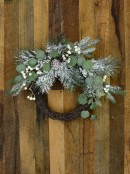 Pre-Decorated Wire Spun Winter Wreath With Mixed Flocked Foliage - 65cm