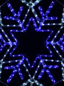 Blue & Cool White LED Radiating Snowflake Rope Light Silhouette - 1m