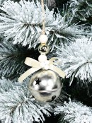 65mm Matte Champagne Crotal Bell With Bow & Bead Decorations