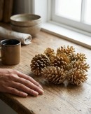Natural Large Gold Glittered Pinecones | 200g