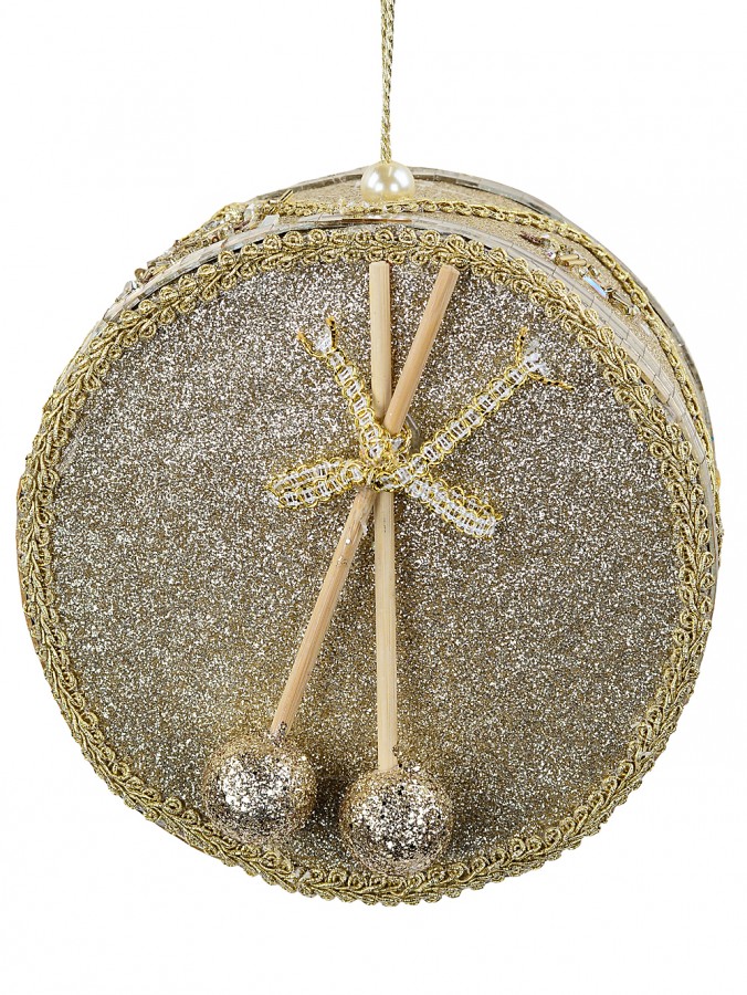 Dynamic Antique Gold & Platinum Mirror Bespoke Festive Mosaic Drum | 15cm