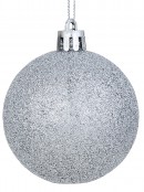 35x 60mm Silver Pearl, Matte, Glitter & Matte White Christmas Baubles
