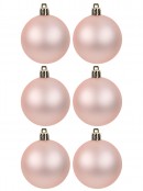 Light Rose Gold Matte Christmas Bauble Decorations - 6 x 60mm