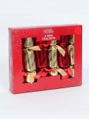 Red & Gold Diagonal Shiny Stripe Mini Christmas Cracker Bon Bons - 6 x 20cm