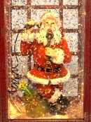 Santa & Candlestick Phone Booth Christmas Snow Globe Ornament - 25cm
