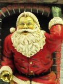 Life Size Christmas Theme Incredible Santa In The Fireplace Resin Decor - 1.5m