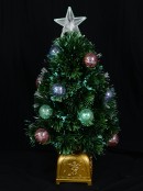 Multi Colour Fibre Optic Christmas Tree With 12 Baubles & 60 Tips - 66cm