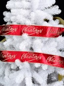 Large Red Velvet With Gold Merry Christmas Wide Cut Craft Ribbon - 10m