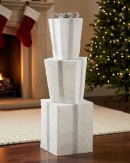 70cm Tiered White & Silver Layered Tinsel Gift Boxes Large Display Decoration