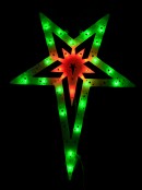 Red & Green LED 5-Point Star Of Bethlehem Light Display Silhouette - 57cm