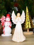 26cm Elegant Ivory Look Blessing Angel Resin Figurine Ornament