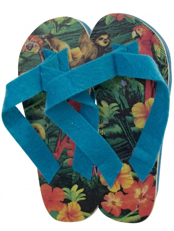 Blue Tropical Thongs Hanging Decoration - 10cm