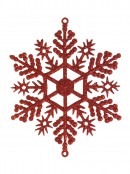Red & Gold Snowflake Hanging Decorations - 12 x 10cm