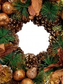 Pine Cones & Assorted Bronze Decorations Wreath - 38cm