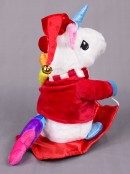 Animated & Colourful Christmas Unicorn On Sled - 23cm