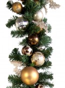 Pre-Decorated Chocolate, Copper & Champagne Bauble Garland - 2.7m
