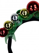 Shiny Red, Gold, Silver & Green Christmas Baubles Headband - One Size Fits Most