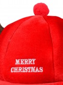 Red Velvet Merry Christmas Fun Reindeer Cap With Antlers - One Size Fits Most