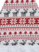 White, Red & Grey Knitted Sweater Look Santa Hat - One Size Fits Most
