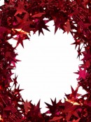 Shiny Red Hexagram Star Wired Christmas Garland - 7.6m