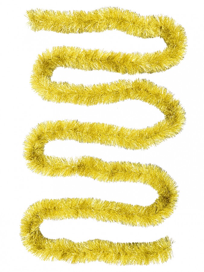 5m Gold Metallic Fir Needle 8ply 10cm Tinsel Garland