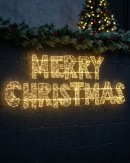 1.6m Vibrant Merry Christmas Outdoor LED Warm White String Light Display