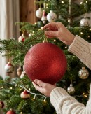 Majestic Red Glitter Large Display Bauble | 20cm