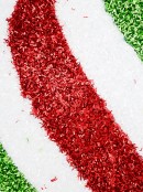 25cm Red, White & Green Swirl Pattern Tinsel Fleck Large Display Bauble