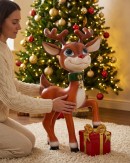 89cm Cute Reindeer Calf With Gift Life Size Resin Christmas Ornament