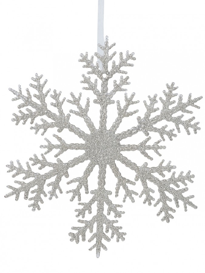31cm Champagne Glitter Christmas Snowflake Ornament