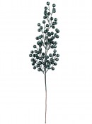 Forest Green Glitter & Iridescent Sequin Christmas Berry Spray Stem | 78cm