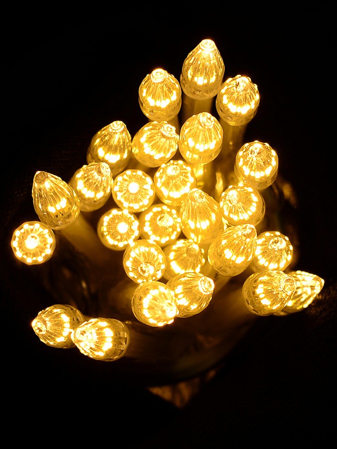 1000 Warm White LED Bullet Bulb Christmas Fairy String Lights - 50m
