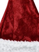 Red Velvet Traditional Christmas Santa Hat With Sequins - One Size Fits Most