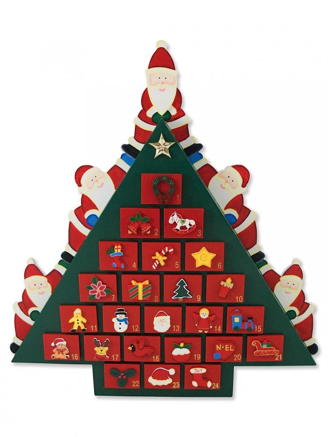 3D Tabletop Christmas Tree Shape Advent Calendar - 45cm