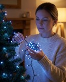 500 Blue & Cool White LED String Fairy Lights 8 Function With Timer | 25m