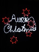 Aussie Christmas With Stars Red & White LED Rope Light Silhouette - 73cm