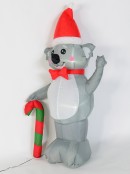 Cuddles The Koala & Candy Cane Illuminated Christmas Inflatable Display - 1.3m