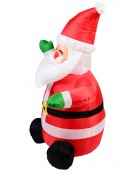 Happy Greeting & Sitting Santa Illuminated Christmas Inflatable Display - 1.2m