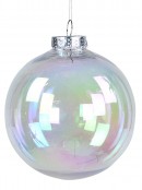 Large Clear Iridescent Soap Bubble Look Christmas Baubles - 2 x 15cm