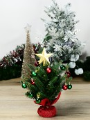 Norway Spruce Bauble Decorated Tabletop Christmas Tree With 40 Tips - 40cm