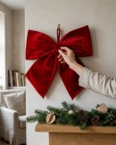 45cm Red Velour Moulded Architectural Monumental Bow