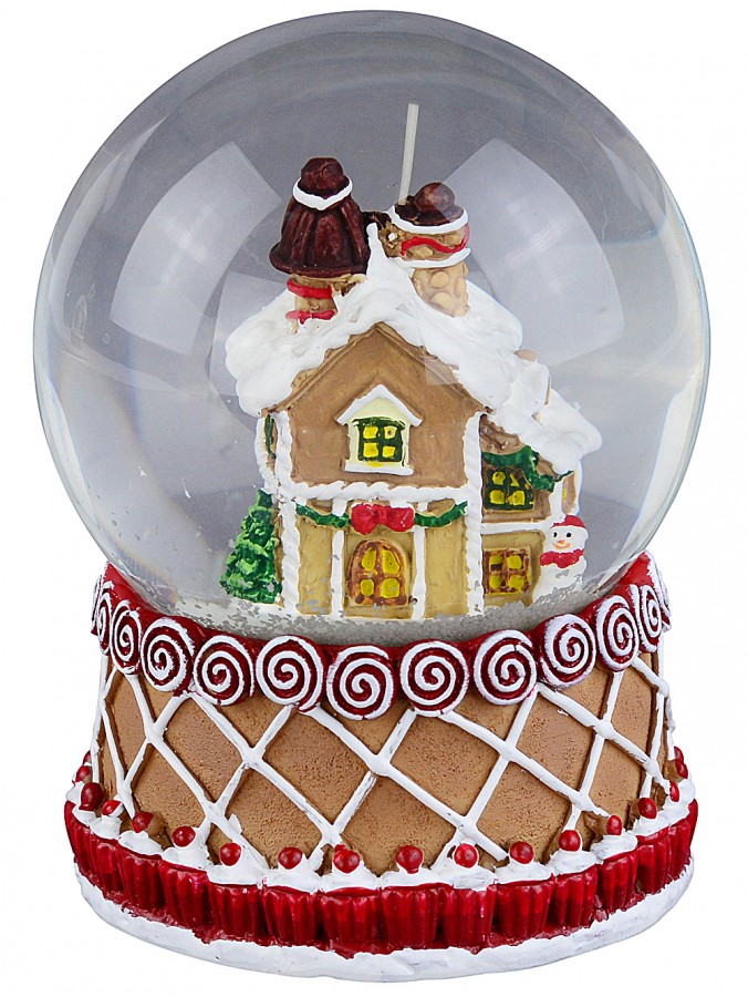 85mm Gingerbread House Mini Waterball Snow Globe Ornament