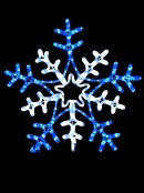 Blue & Cool White Snowflake Rope Light Silhouette - 65cm